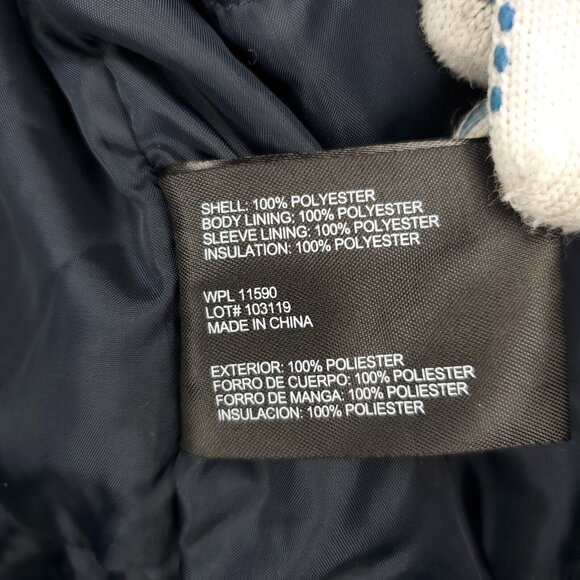 Weatherproof Jacket Mens Large Blue Coat Winter Removable Hood Full Zip Pockets - Picture 11 of 11